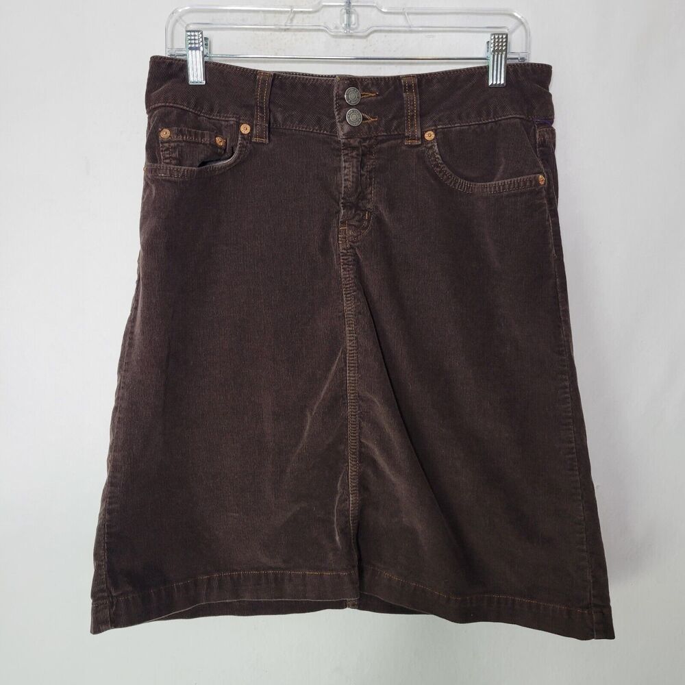Red Engine Brown Corduroy Cotton Blend A Line Above Knee Skirt Women's Size 30